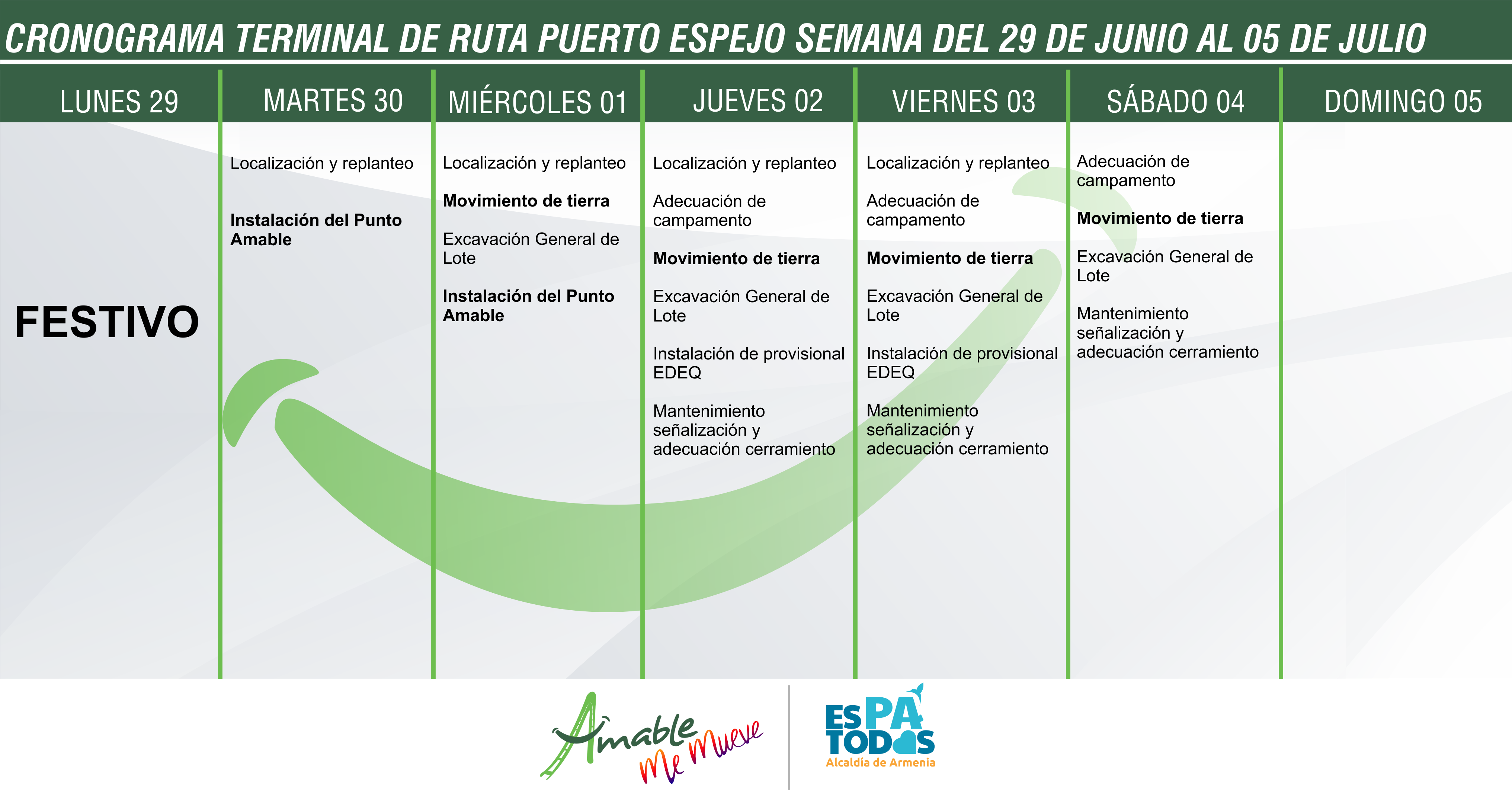 CRONOGRAMA SEMANA 29 JUNIO AL 5 DE JULIO